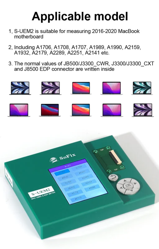 S-UEM2 USB-C & EDP Connector Tester for MacBook Logic Boards – Precision Diagnostics & Repair Tool S-UEM2 USB-C & EDP Connector Tester for MacBook Logic Boards – Precision Diagnostics & Repair Tool